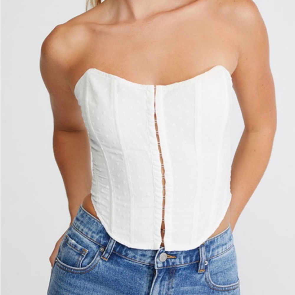 NWT PacSun Kendall and Kylie Strapless Corset Top in Green